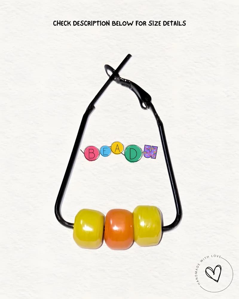 Candy Triangle Hoop Glass Earring view 2