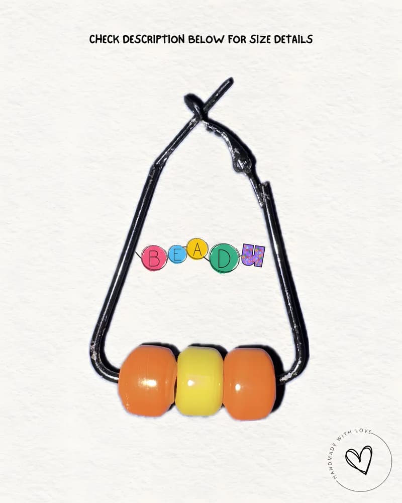 Candy Triangle Hoop Glass Earring view 4