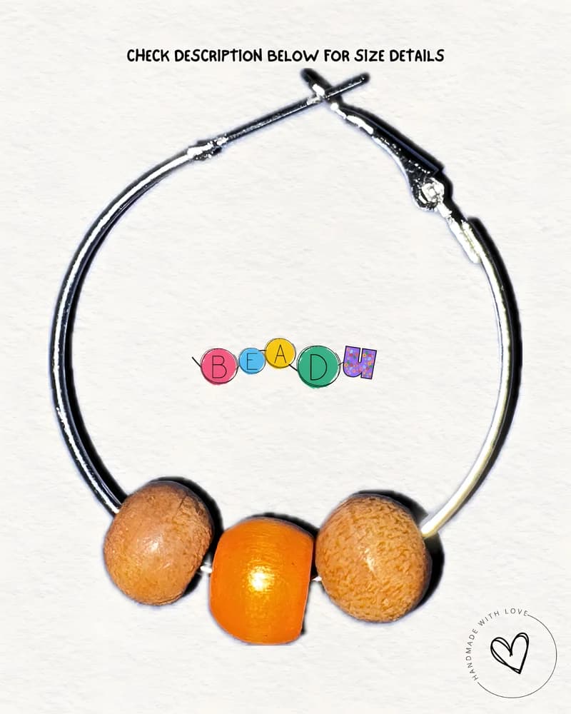 Classic Mini Hoop Wooden Earring view 6
