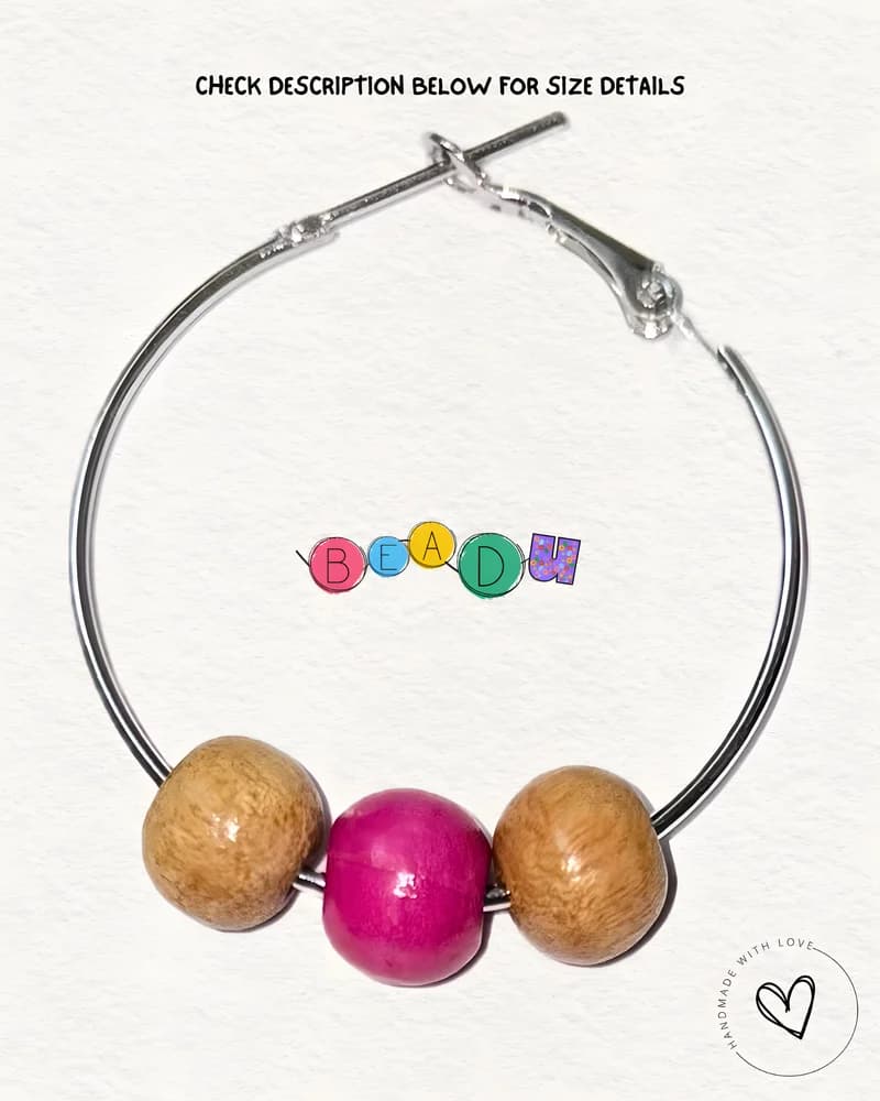 Classic Mini Hoop Wooden Earring view 7