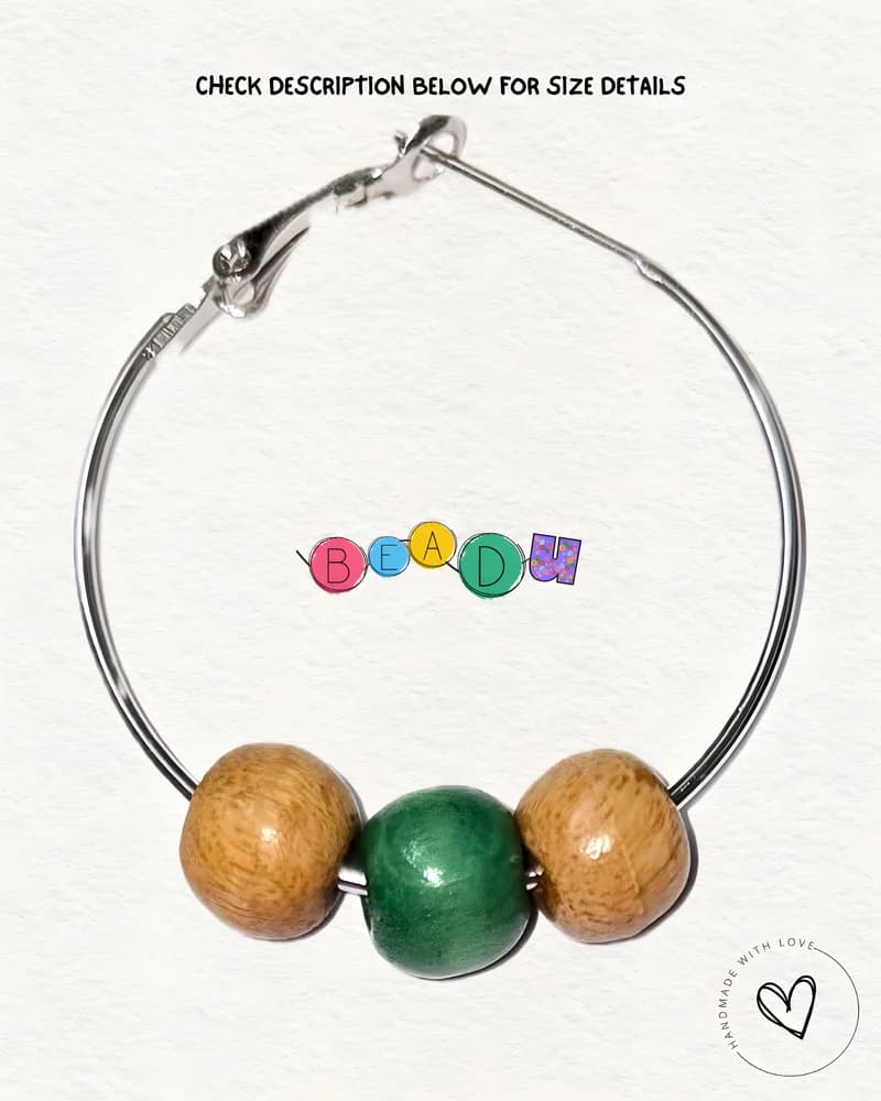 Classic Mini Hoop Wooden Earring view 8