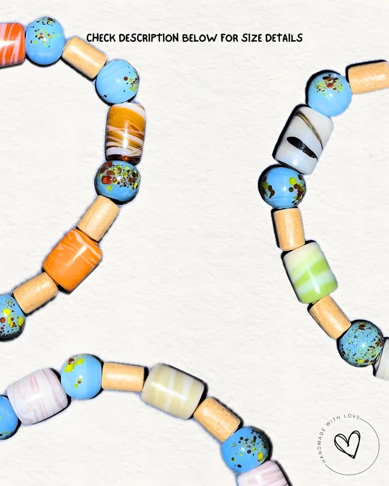 Marble Wooden Glass Bracelet view 1