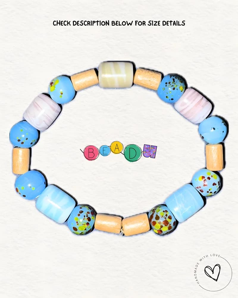 Marble Wooden Glass Bracelet view 3