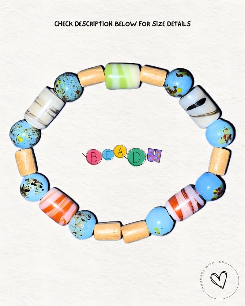 Marble Wooden Glass Bracelet view 4