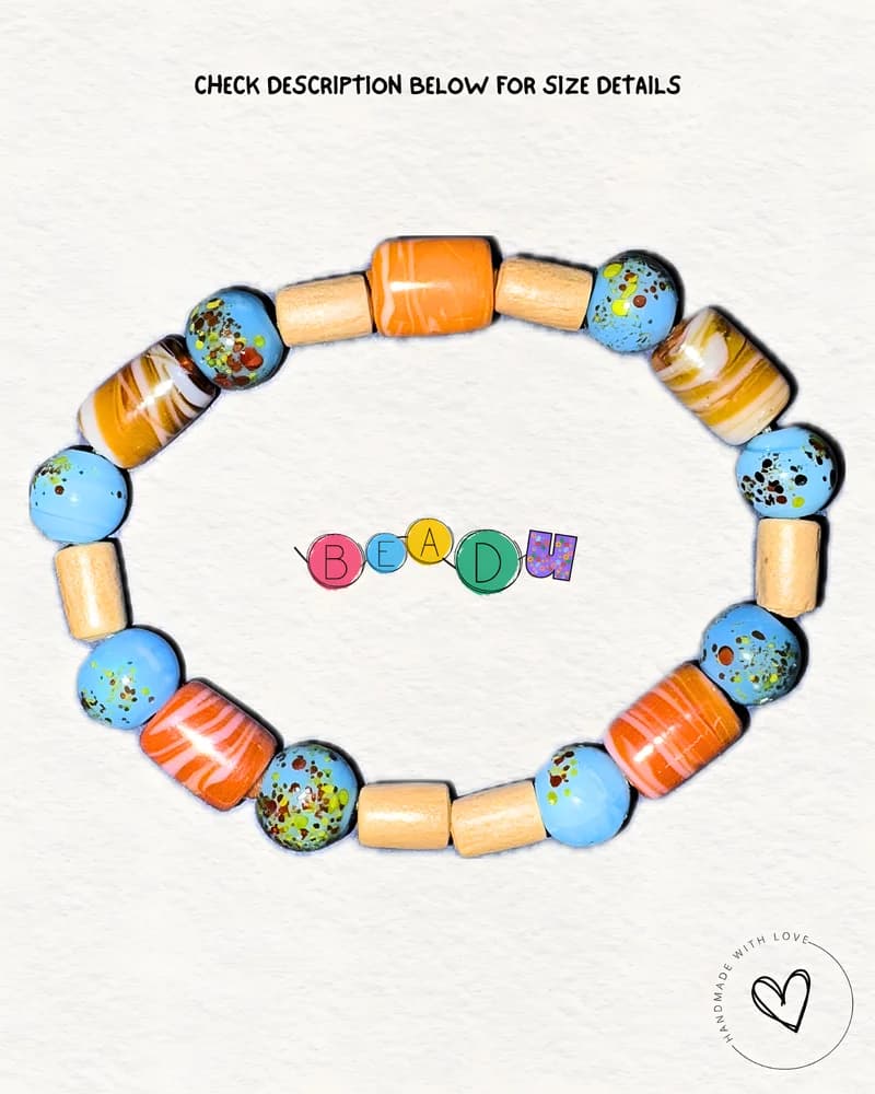 Marble Wooden Glass Bracelet view 5
