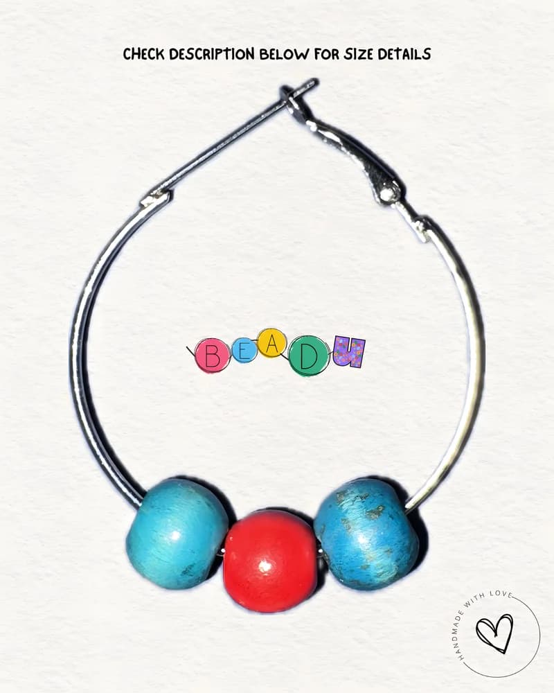 Mini Hoop Wooden Earring view 4
