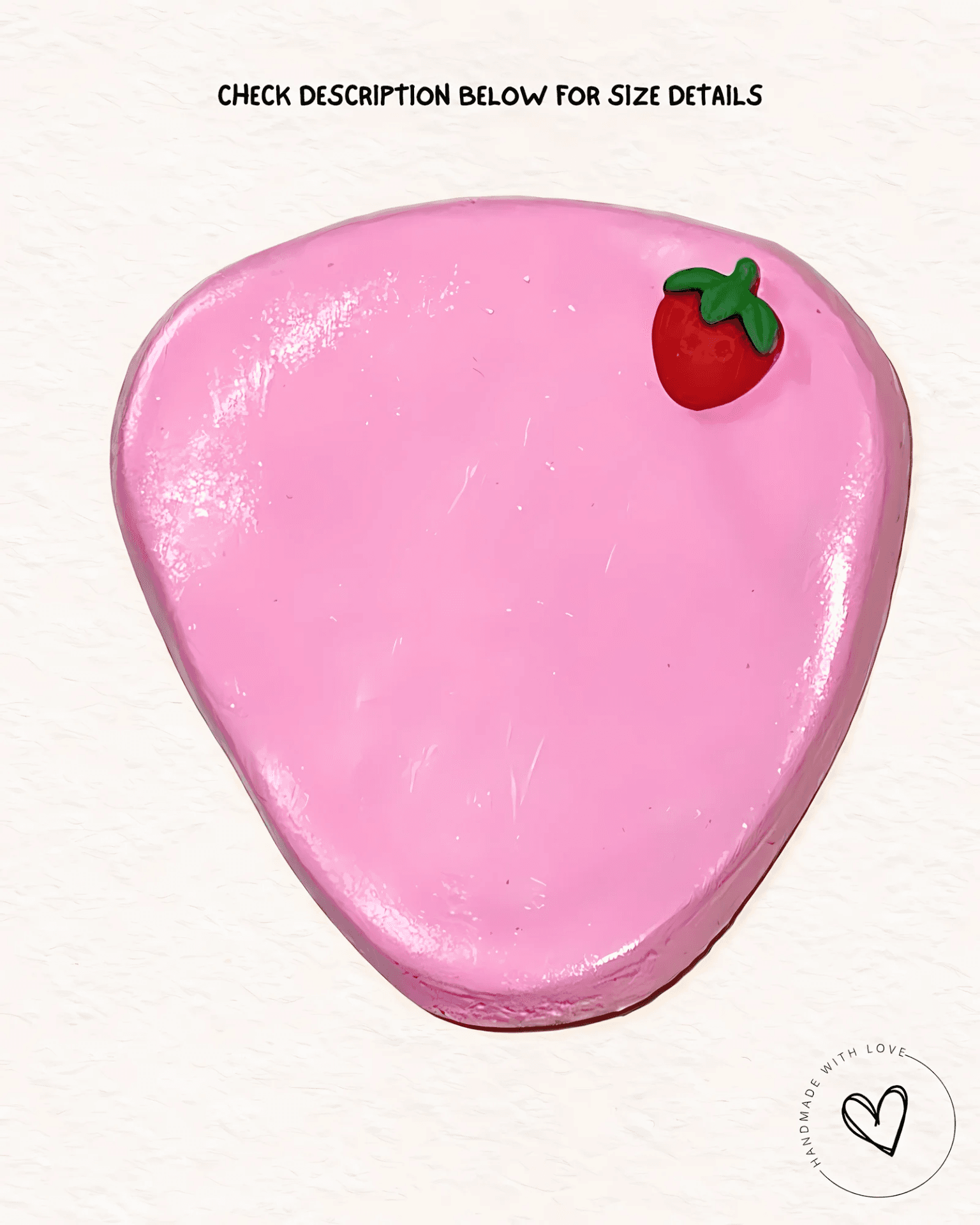 Bubblegum Pink Clay Trinket Tray with Strawberry Charm view 1