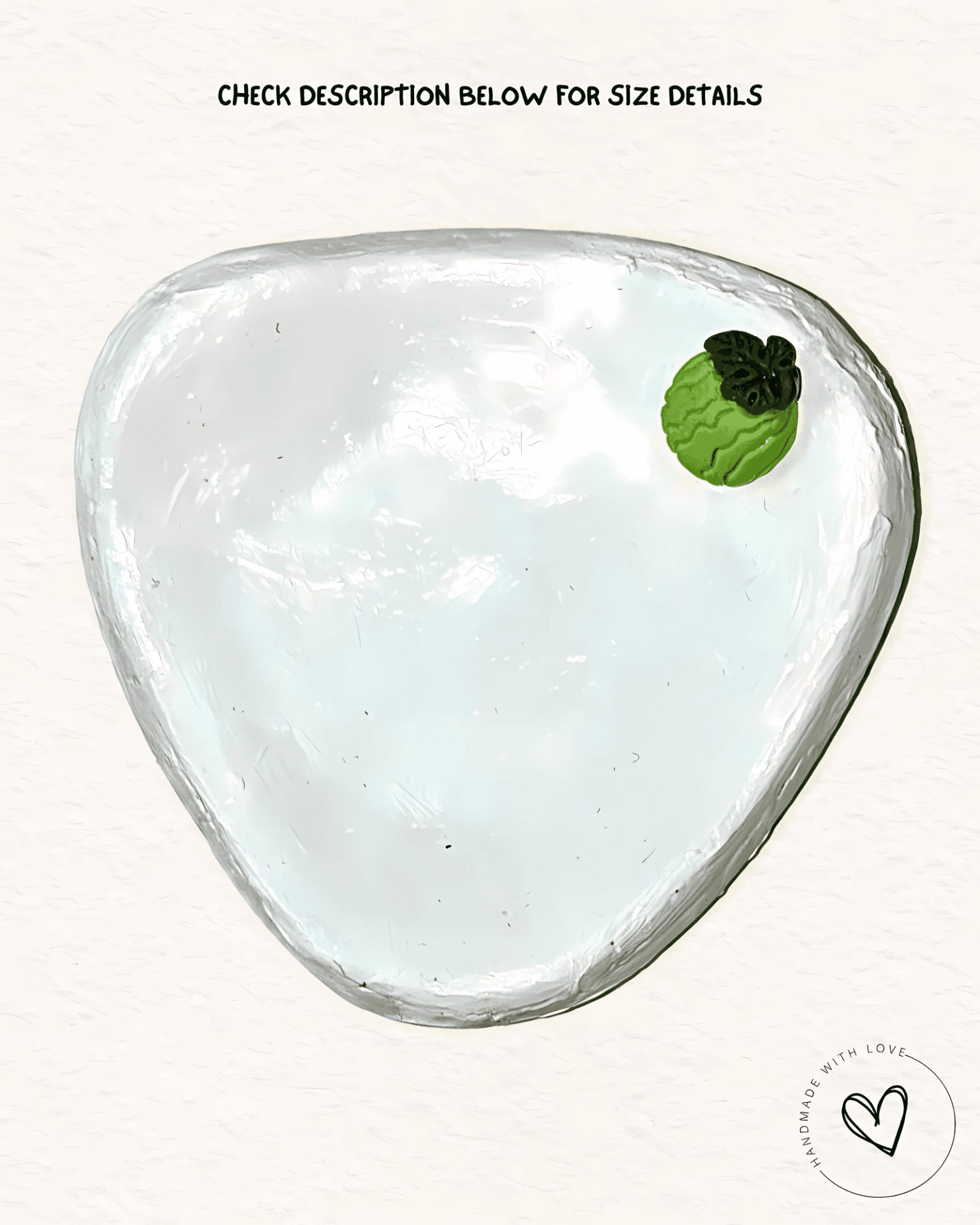 Pearl White Clay Trinket Tray with Botanical Leaf Charm view 1