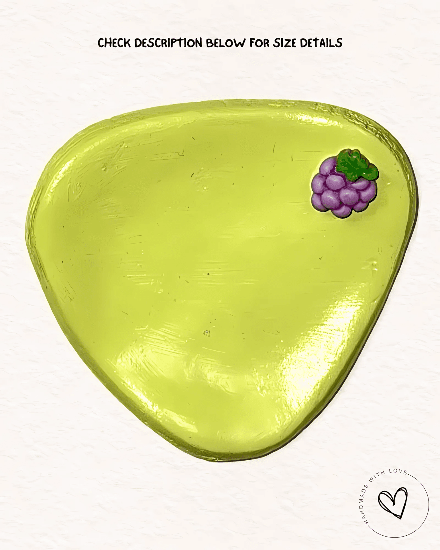 Matcha Lime Clay Trinket Tray with Purple Grapes Charm view 1