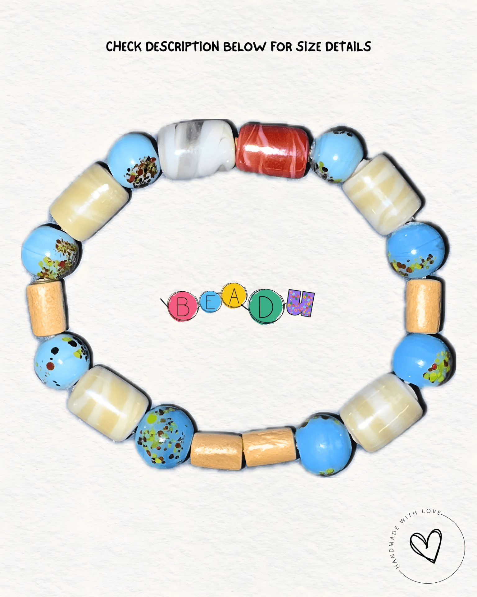 Artisan Swirl Glass & Speckled Ocean Bracelet view 1
