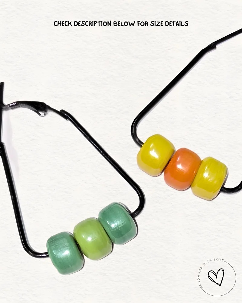 Candy Triangle Hoop Glass Earring