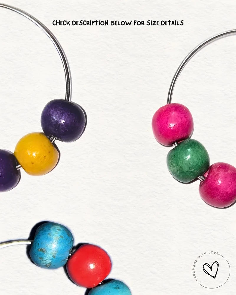 Mini Hoop Wooden Earring