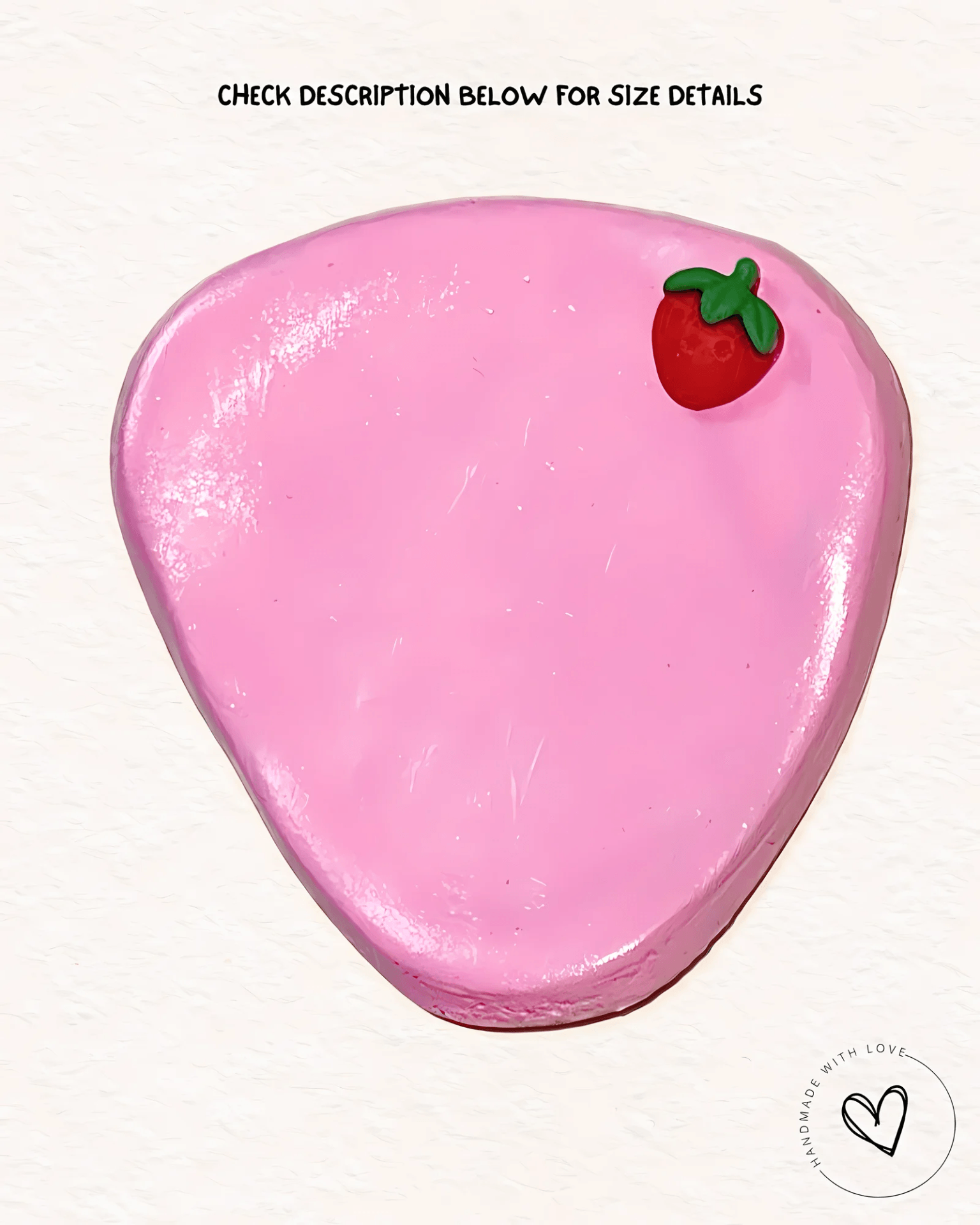 Bubblegum Pink Clay Trinket Tray with Strawberry Charm