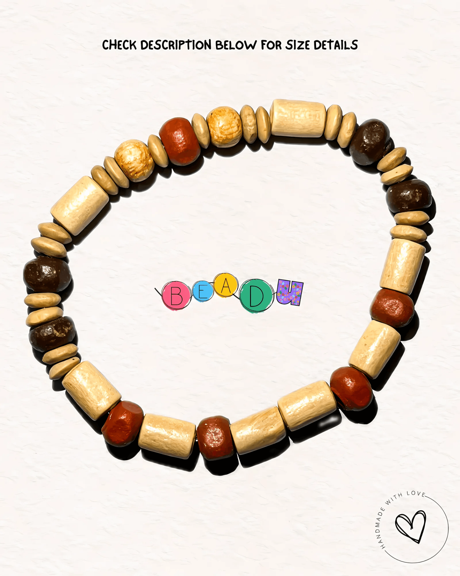 Boho Earth Cylinders & Terracotta Disc Strand