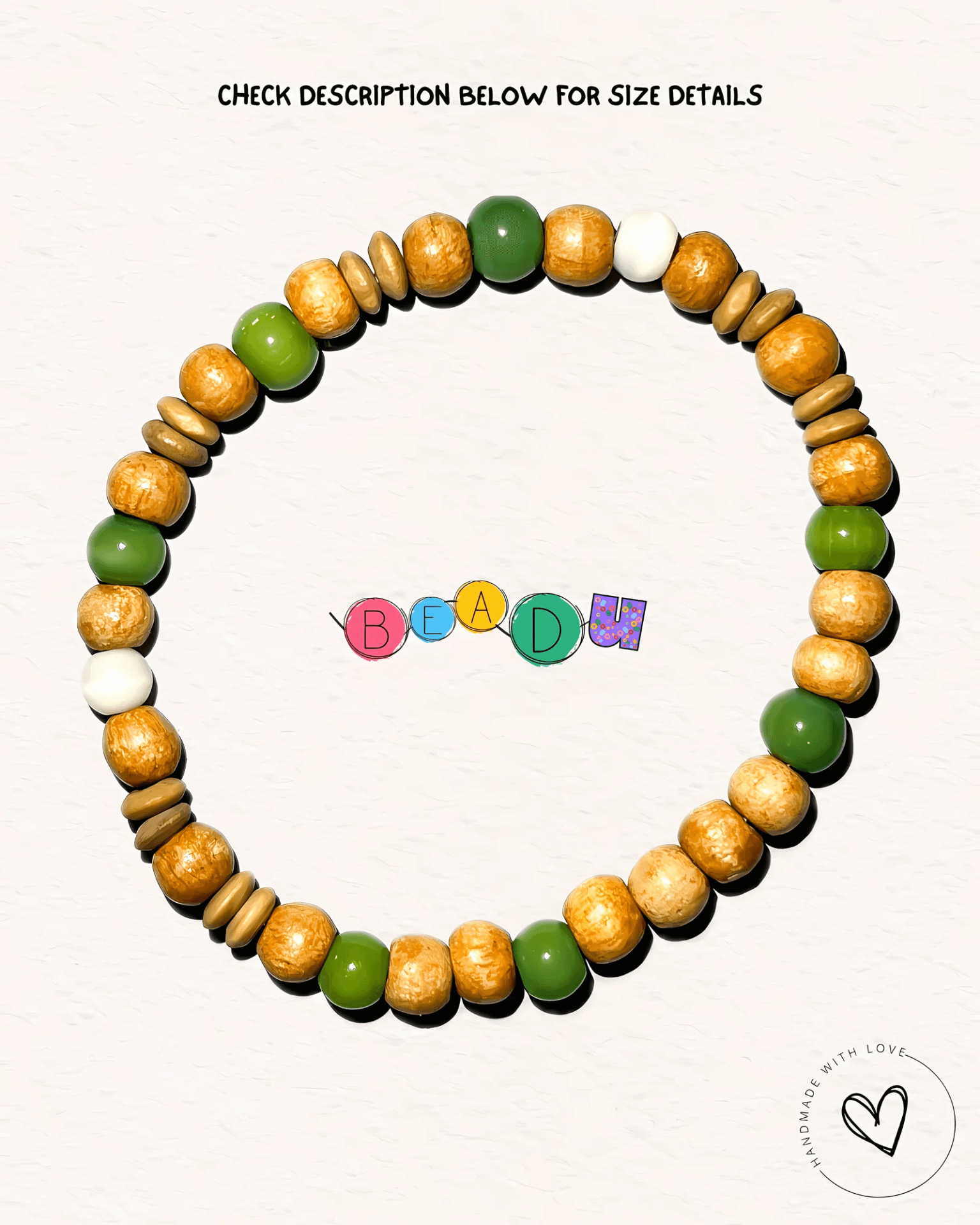 Golden Sandalwood & Olive Jade Accent Bracelet