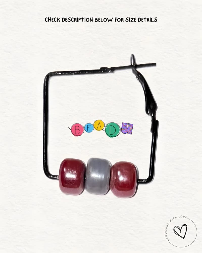 Candy Cube Hoop Glass Earring
