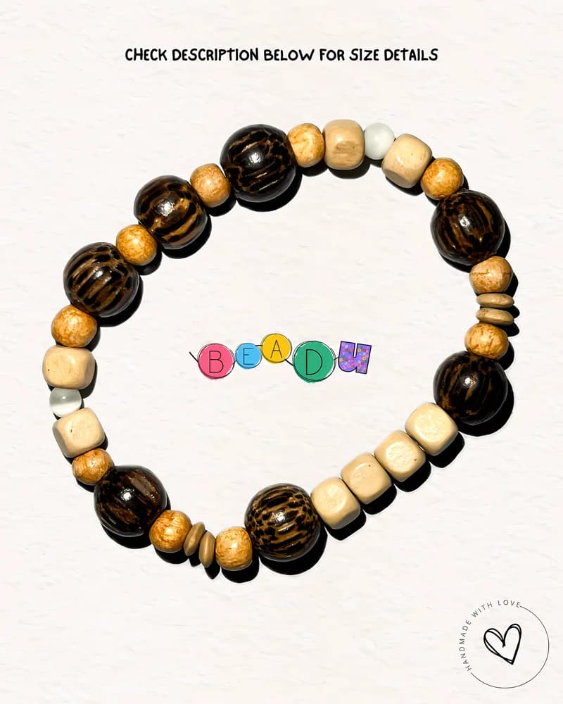 Coconut Wooden Glass Bracelet