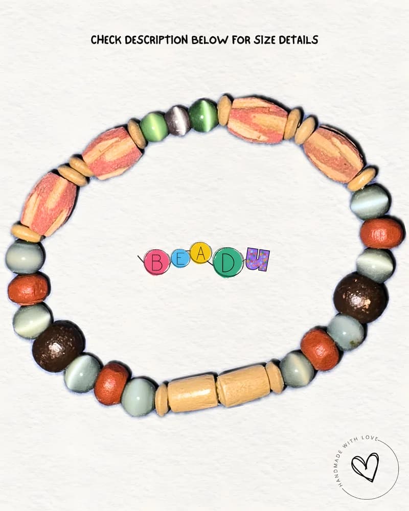 Dusky Wooden Glass Bracelet
