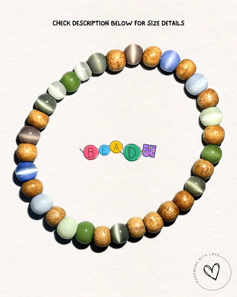 Elements Wooden Glass Bracelet