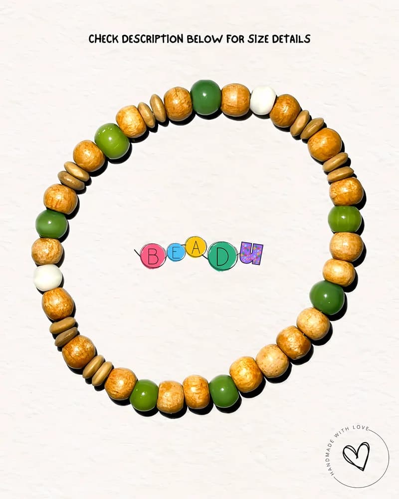 Grassland Wooden Glass Bracelet