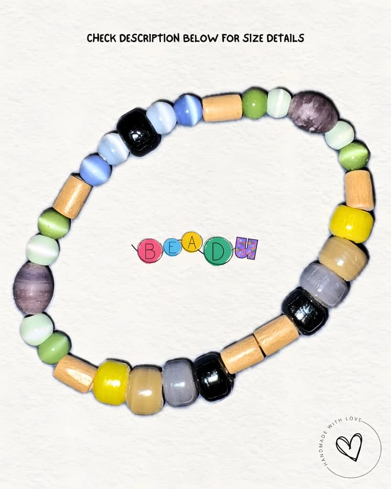 Treasure Wooden Glass Bracelet