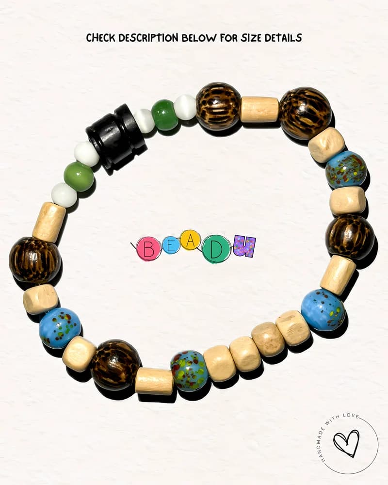 Tropical Breeze Wooden Glass Bracelet