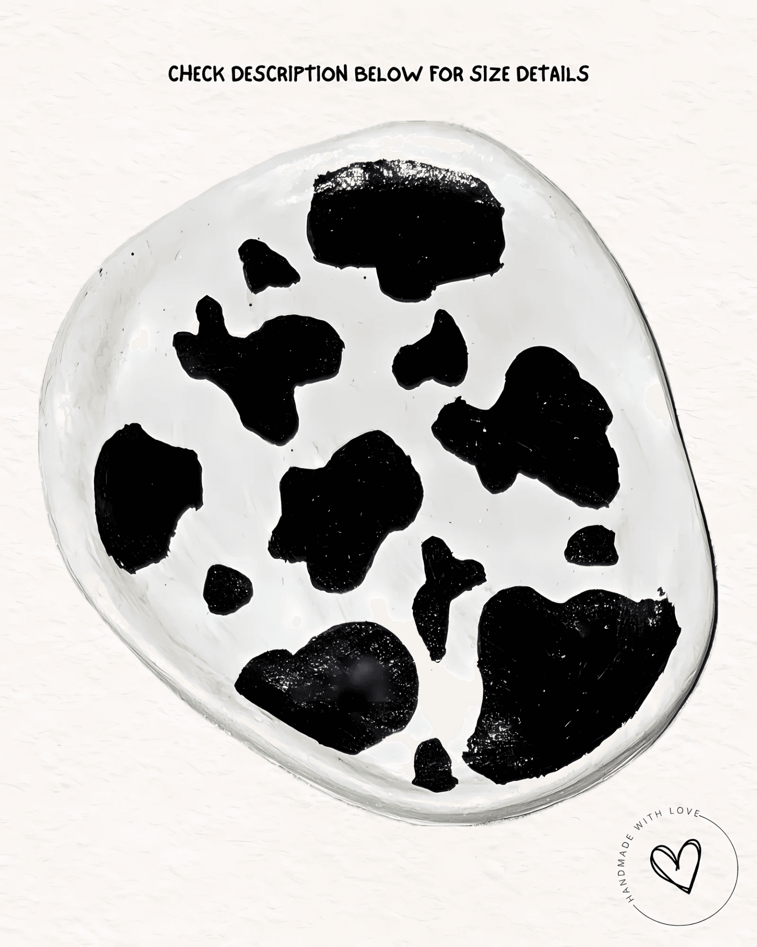 Artisan Cow-Print Glazed Clay Trinket Dish